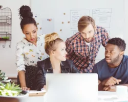 Marketing team analyzing metrics to see why their pay-per-click advertising campaign is failing